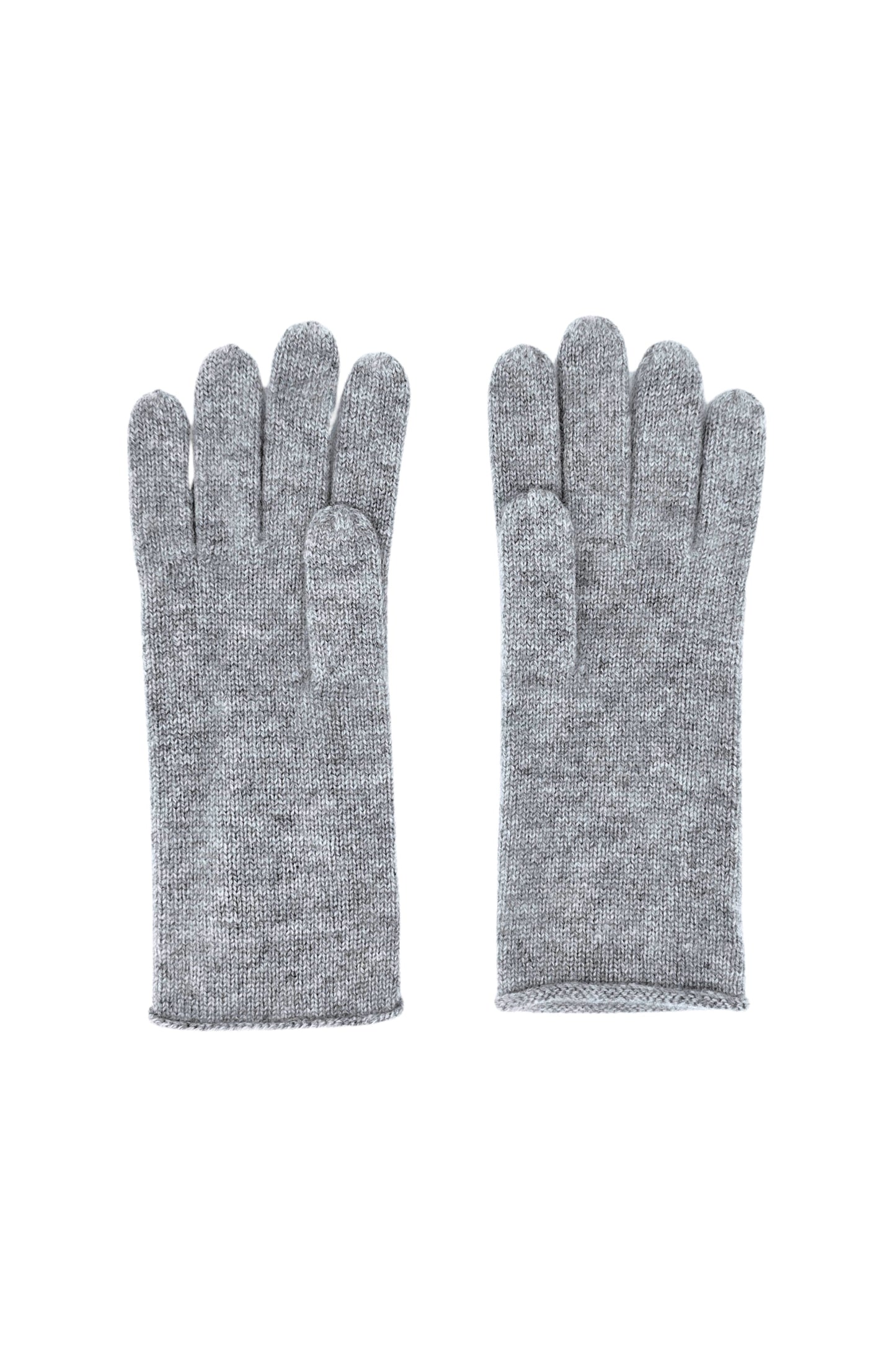 CASHMERE FINE KNIT GLOVES - GREY