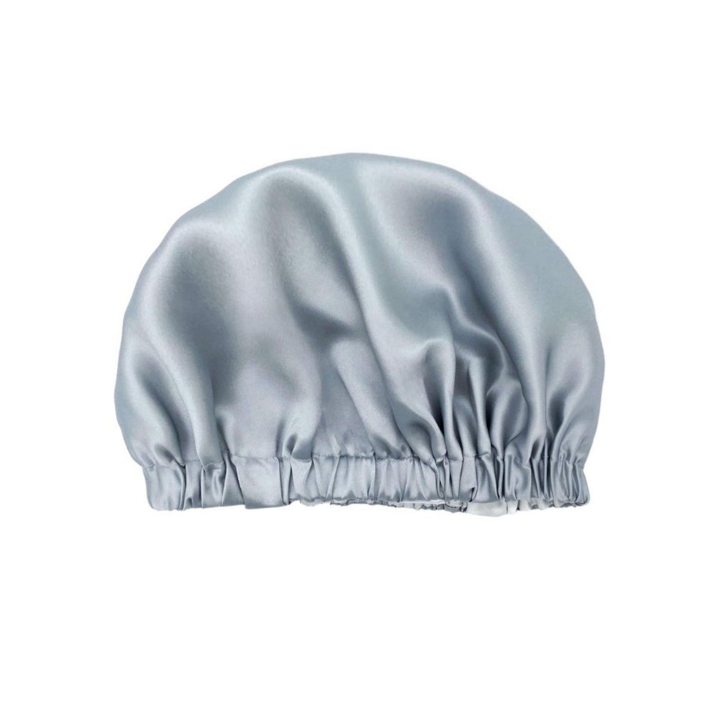 Double Layer Mulberry Silk Bonnet Hair Bonnet - Silver - Medium to Small - Lovesilk.co.nz