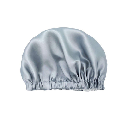 Double Layer Mulberry Silk Bonnet Hair Bonnet - Silver - Medium to Small - Lovesilk.co.nz