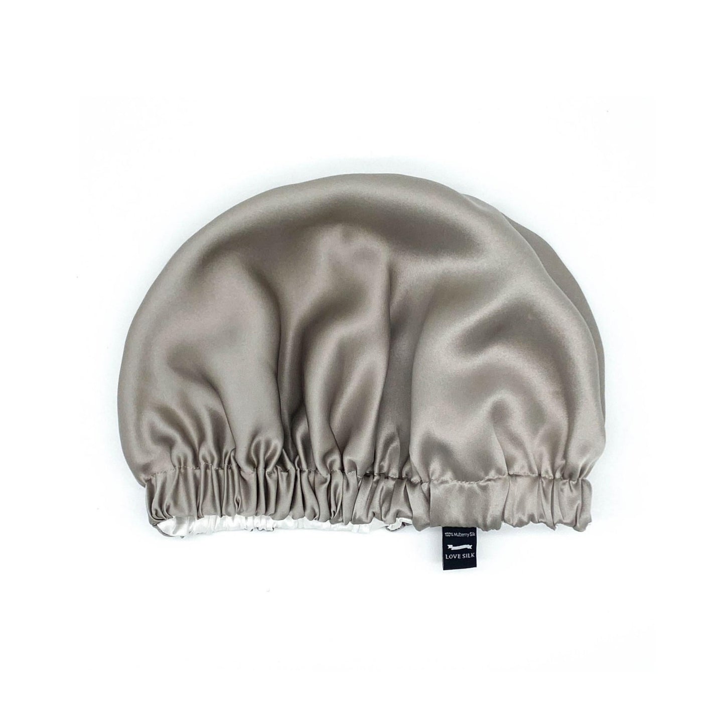 Double Layer Mulberry Silk Bonnet Hair Bonnet - Silver - Medium to Small - Lovesilk.co.nz