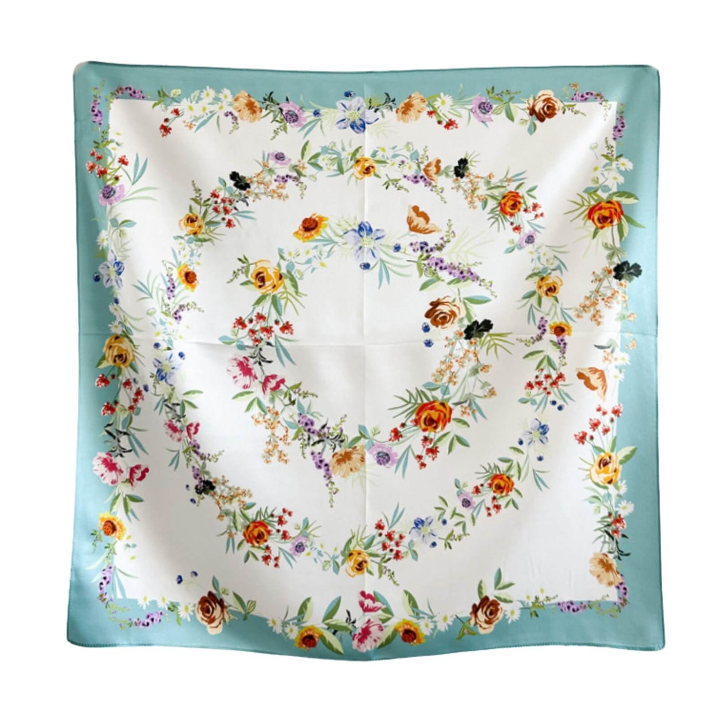 Bloom & Breeze Pure Mulberry Silk Square Scarf Bandana