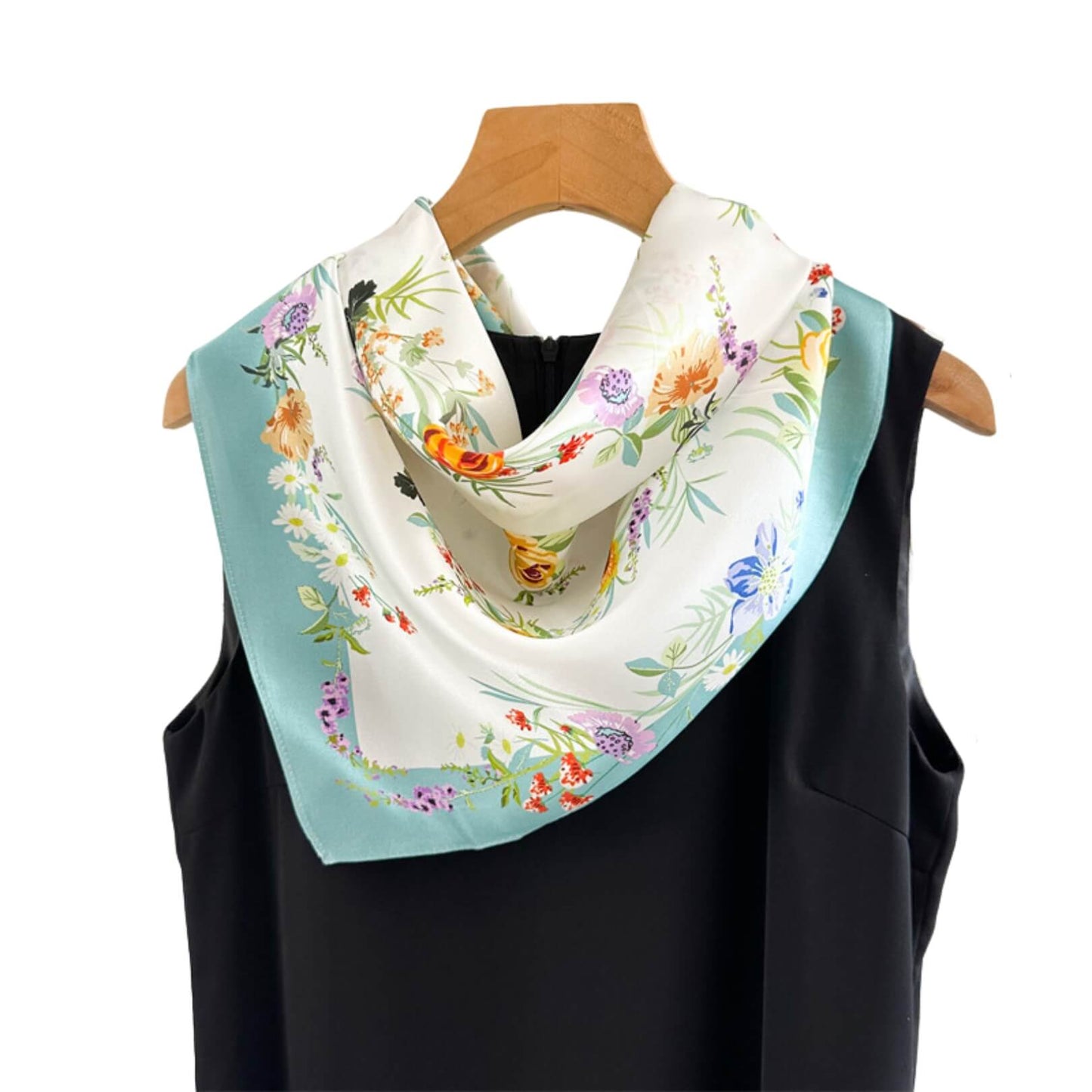 Bloom & Breeze Pure Mulberry Silk Square Scarf Bandana