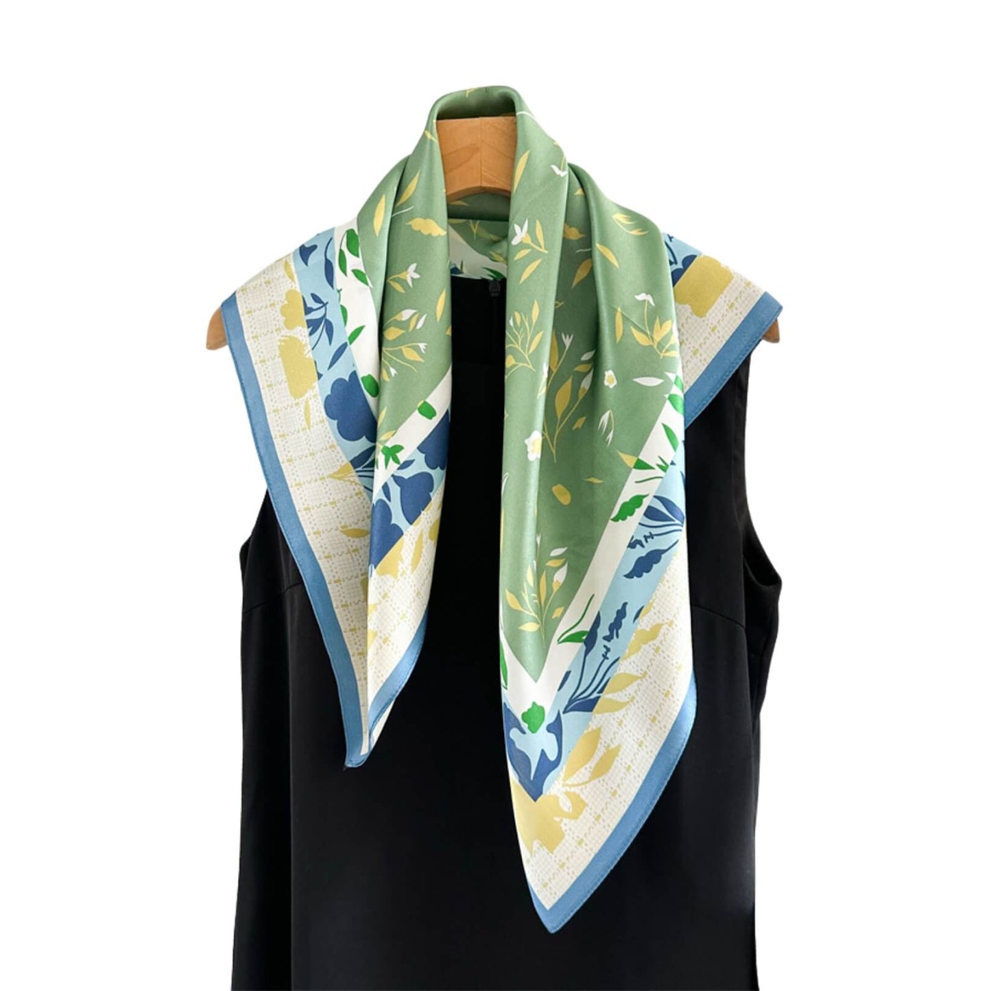 Retro Botanica Pure Mulberry Silk Square Scarf Bandana