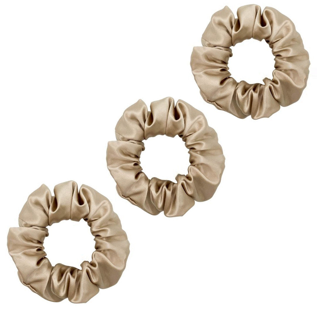 3 Pack Premium Mulberry Silk Scrunchies - Pink - Medium - Lovesilk.co.nz