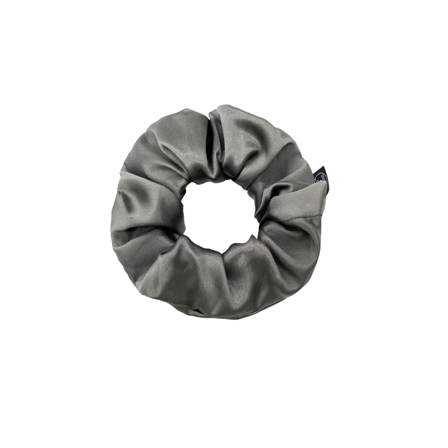 Premium Mulberry Silk Scrunchie - Grey/Pewter - Large - Lovesilk.co.nz