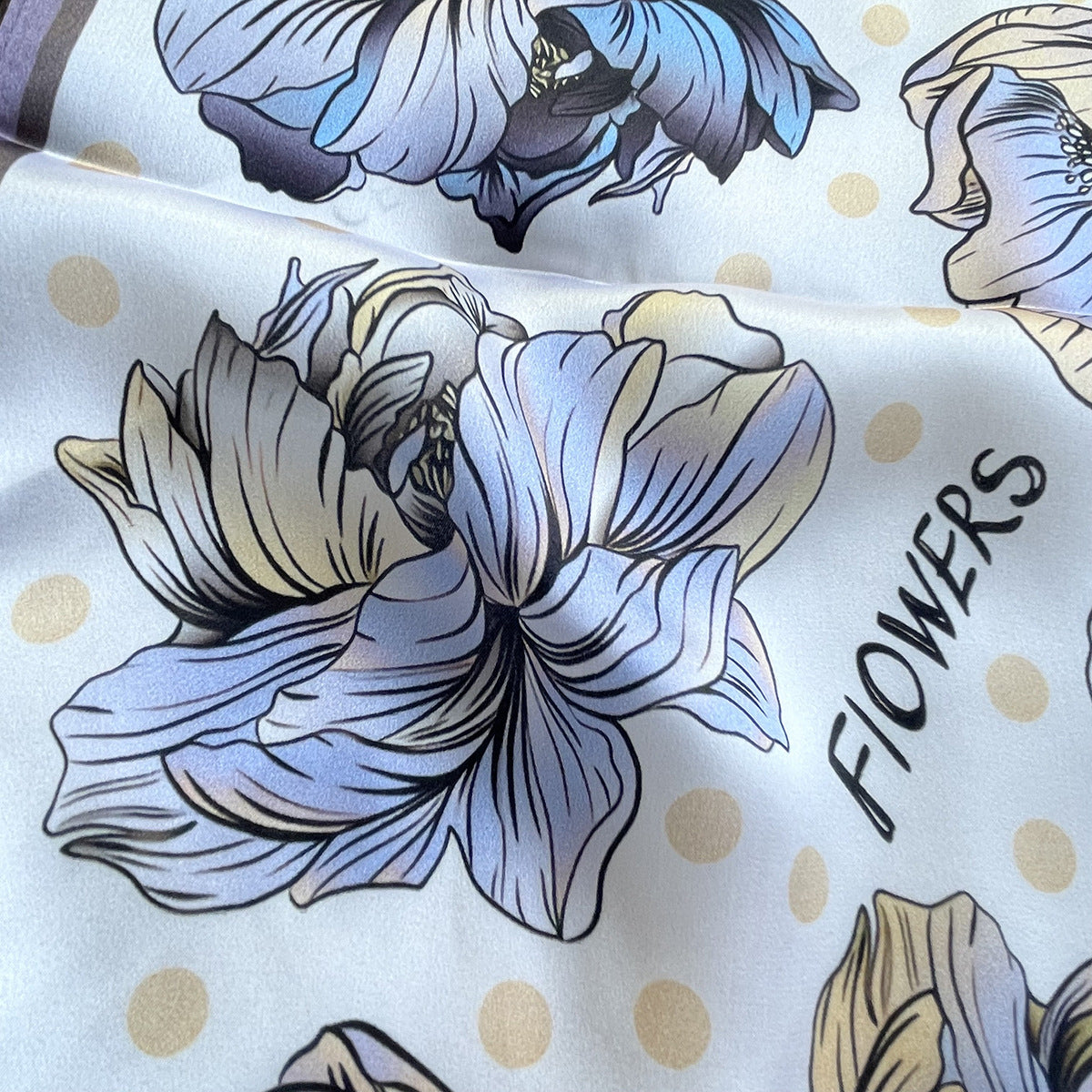 Purple Petals Pure Mulberry Silk Scarf Bandana