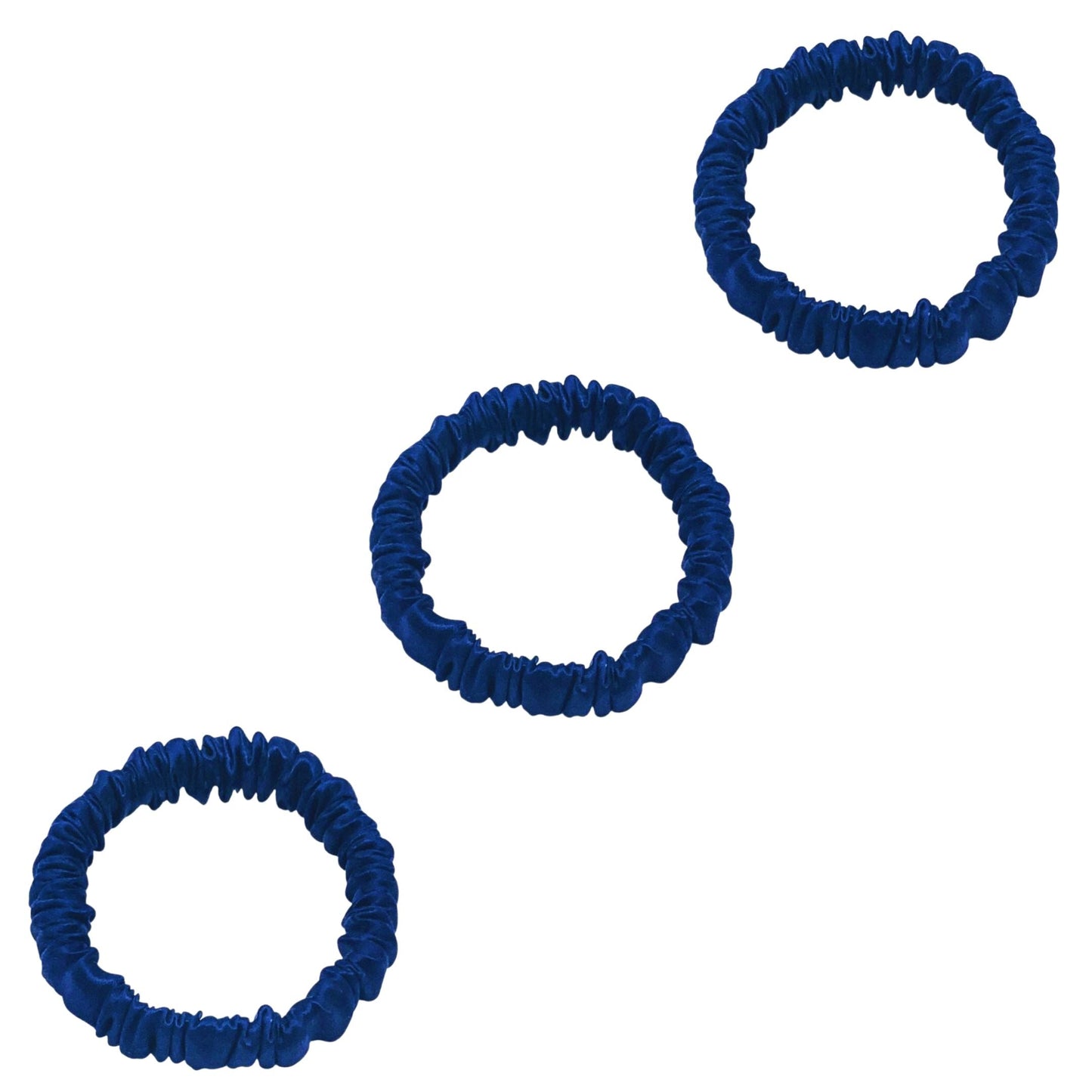 3 Pack Premium Mulberry Silk Scrunchies - Black - Mini - Lovesilk.co.nz