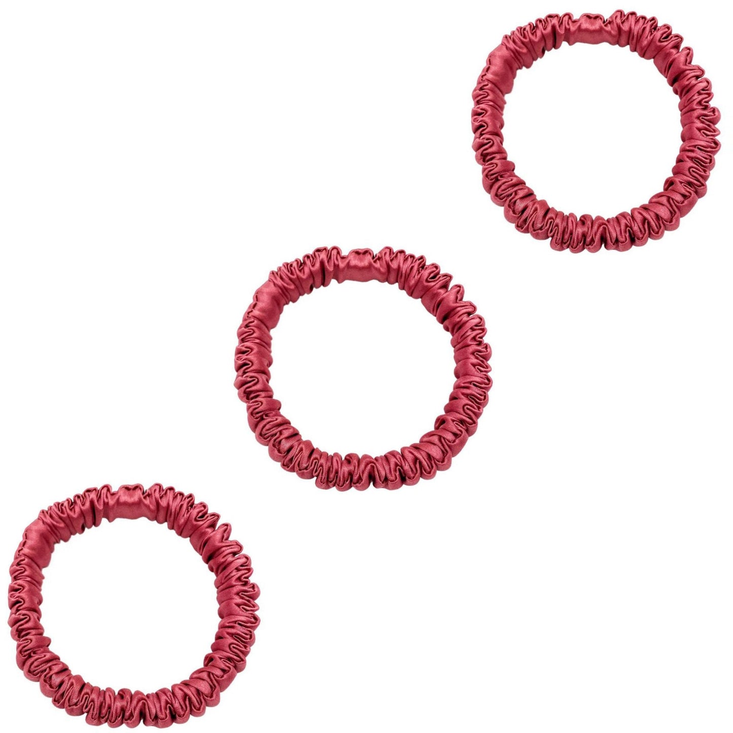 3 Pack Premium Mulberry Silk Scrunchies - Black - Mini - Lovesilk.co.nz