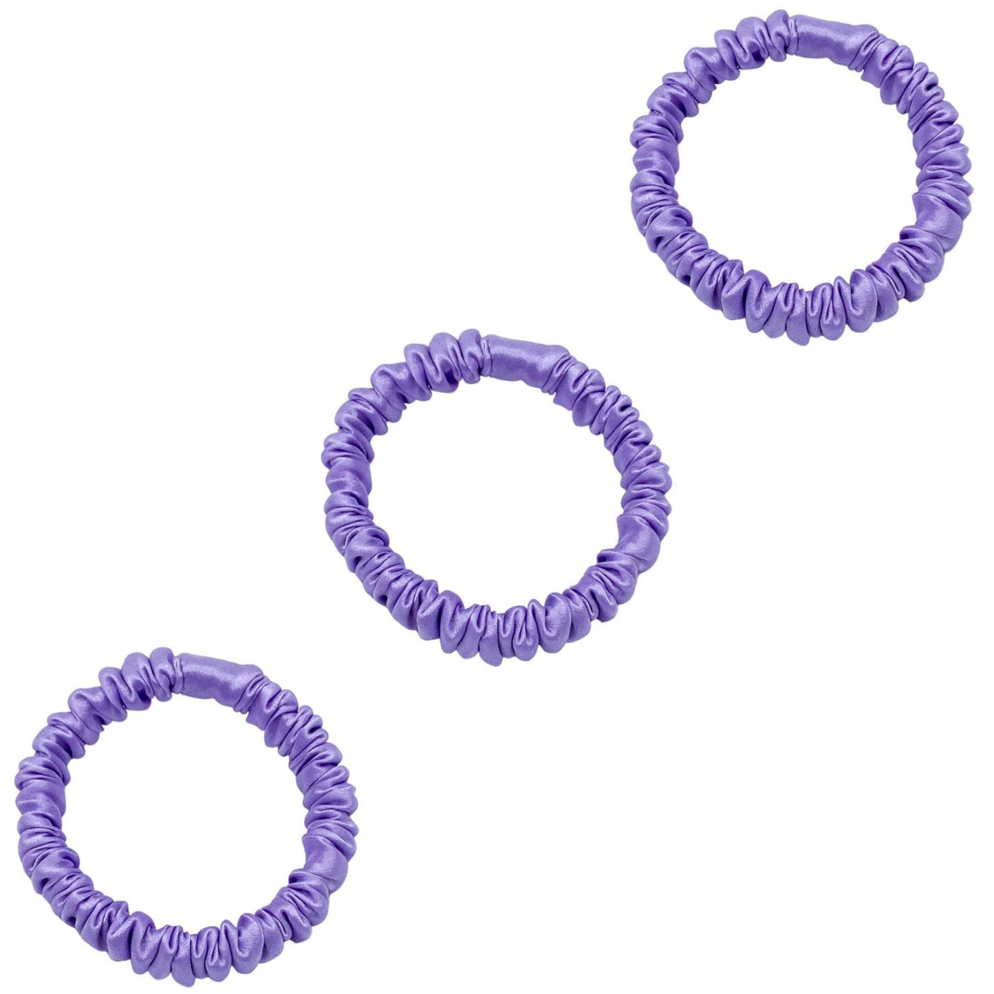 3 Pack Premium Mulberry Silk Scrunchies - Black - Mini - Lovesilk.co.nz