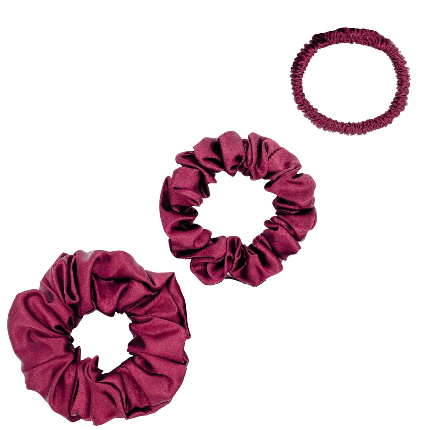 Silk Scrunchies Trio - Sky Blue - Mini, Small, Medium