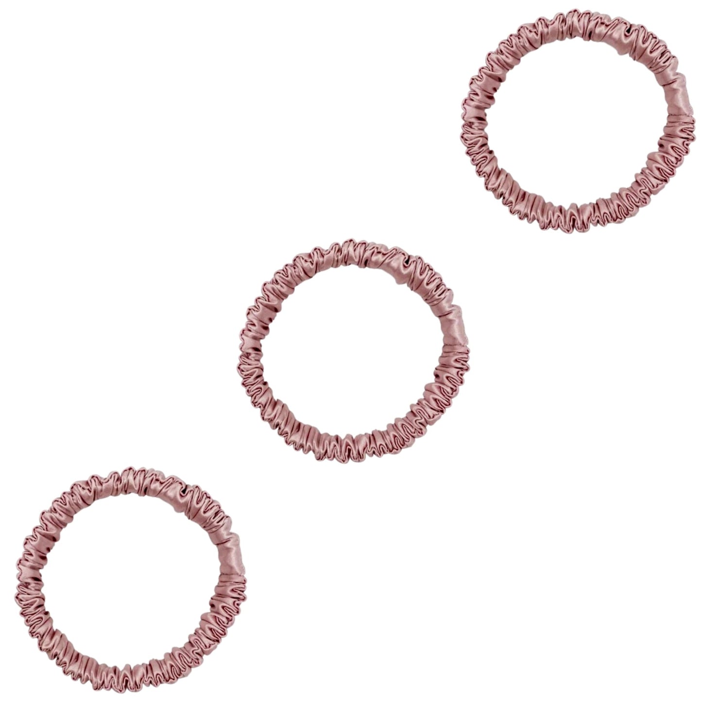 3 Pack Premium Mulberry Silk Scrunchies - Black - Mini - Lovesilk.co.nz