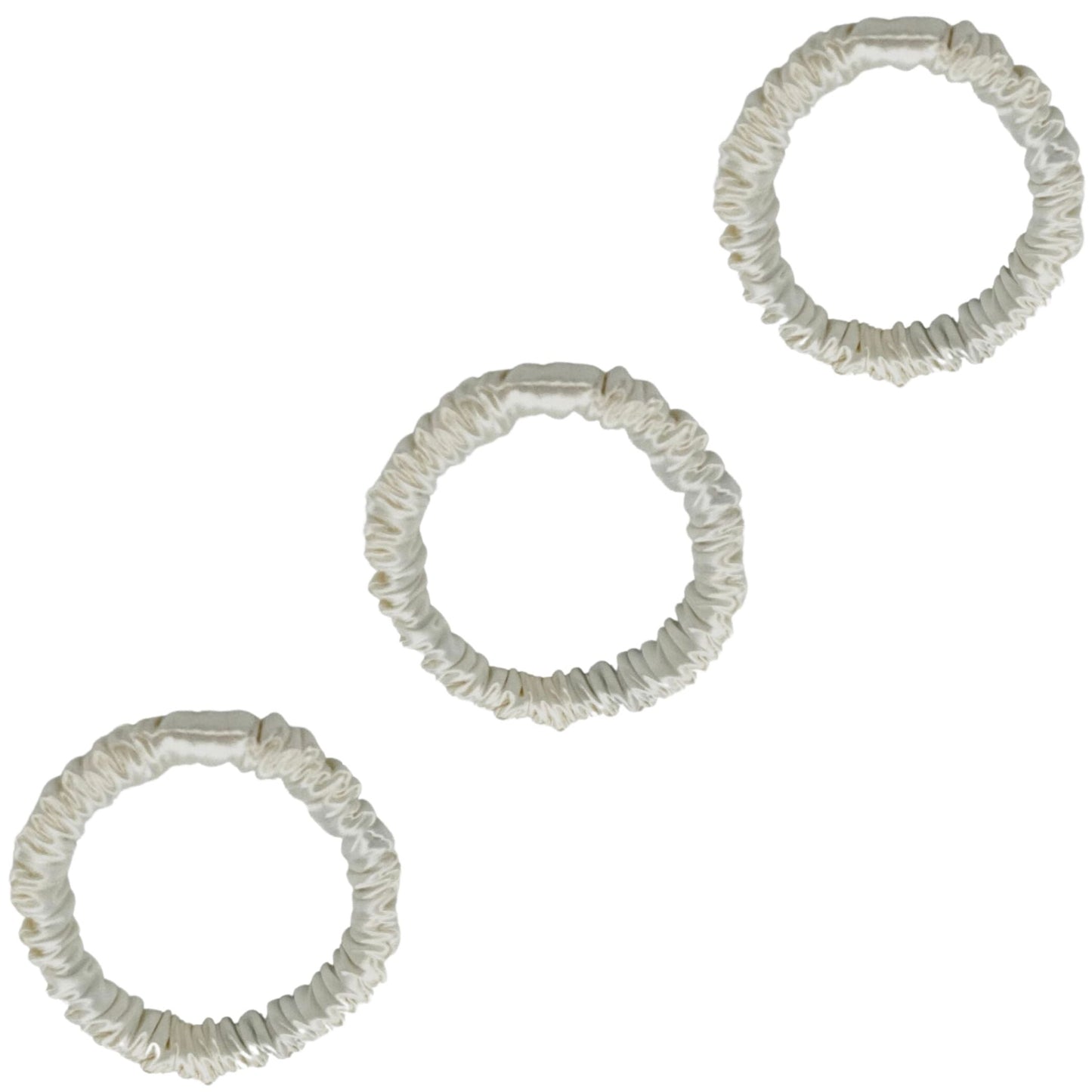 3 Pack Premium Mulberry Silk Scrunchies - Black - Mini - Lovesilk.co.nz