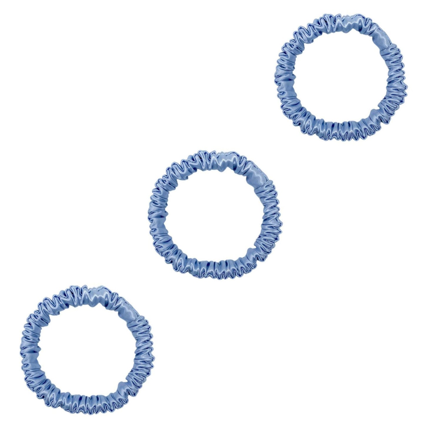 3 Pack Premium Mulberry Silk Scrunchies - Black - Mini - Lovesilk.co.nz