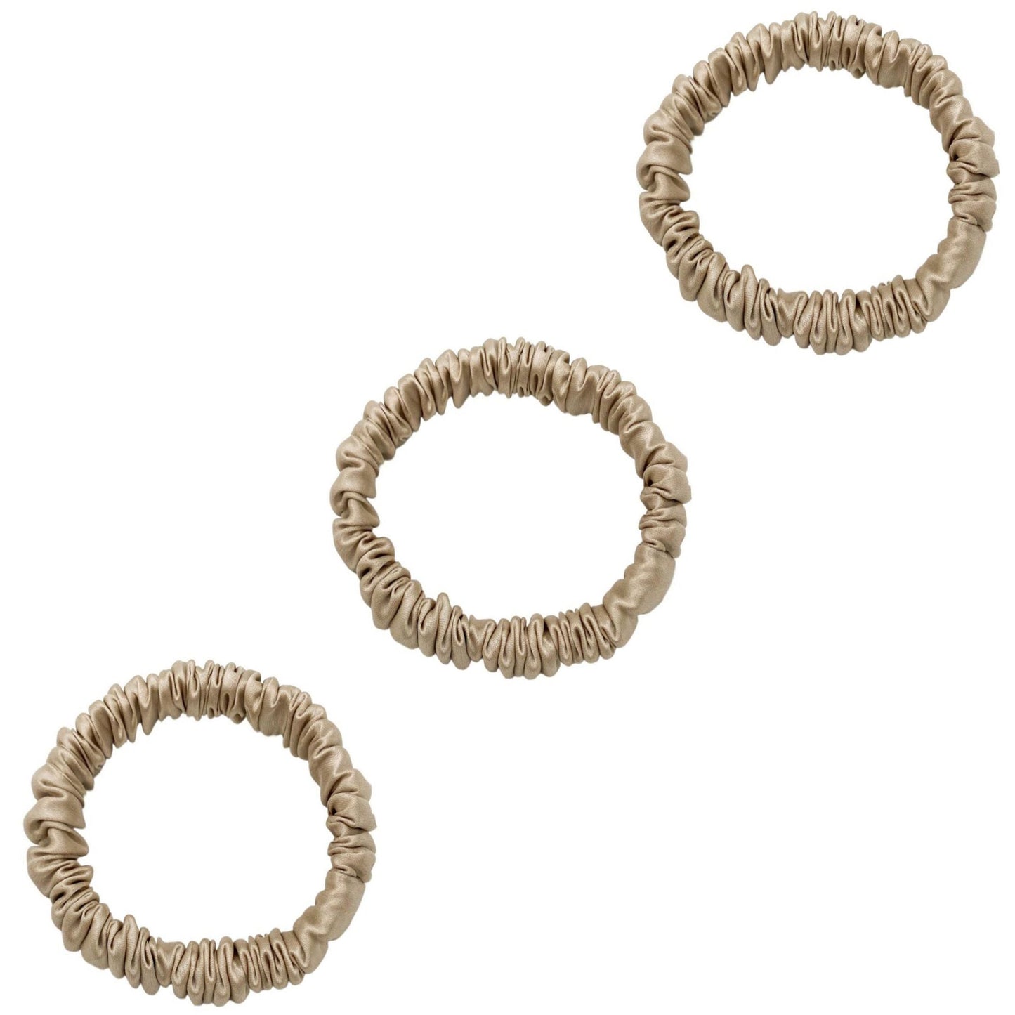3 Pack Premium Mulberry Silk Scrunchies - Black - Mini - Lovesilk.co.nz