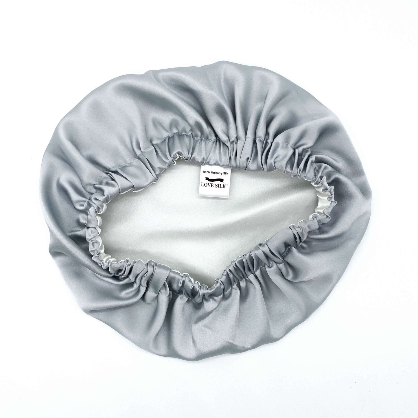 Double Layer Mulberry Silk Bonnet Hair Bonnet for Women - Silver - Lovesilk.co.nz