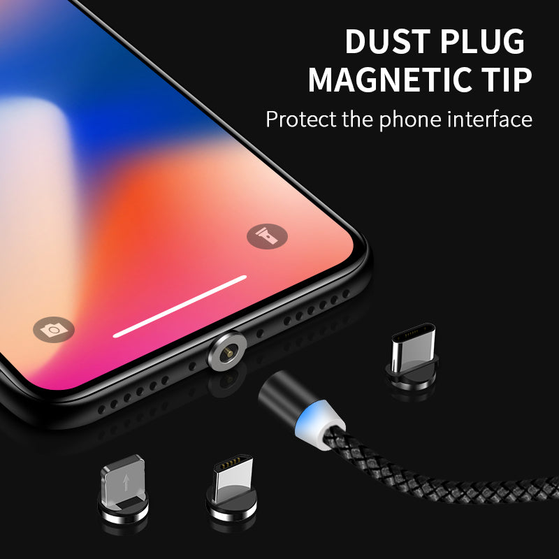 2.4A Fast 3 in 1 iPhone Galaxy Charging Cable Android Type C 360 Degree Rotation