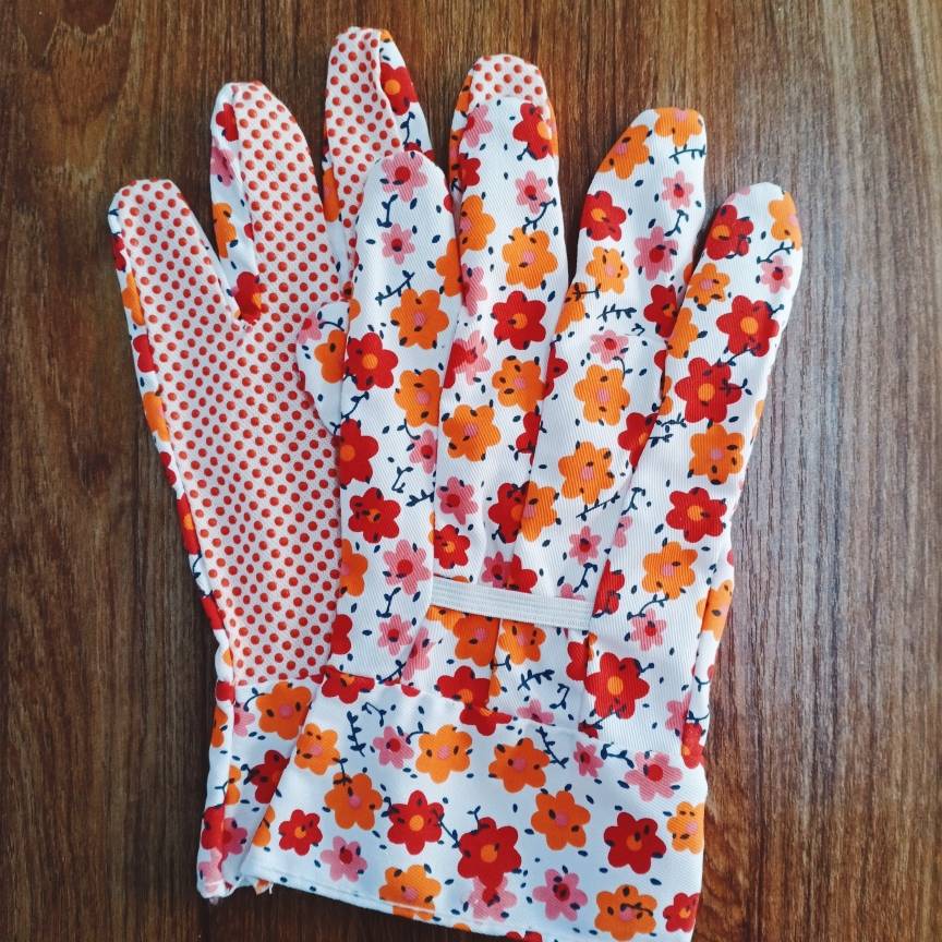 Flower Print Lady Cotton Garden Gloves