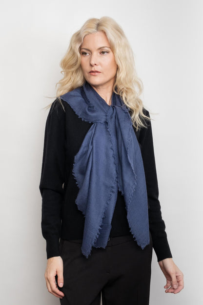 Ultrafine Lightweight Cashmere Scarf - Berry Blue