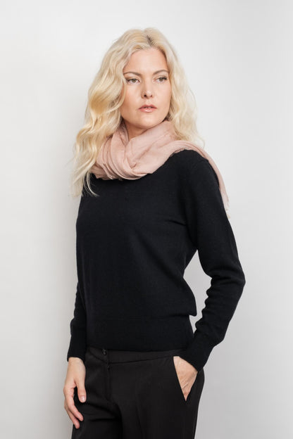 Ultrafine Lightweight Cashmere Scarf - Pale Pink