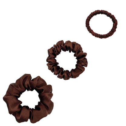 Silk Scrunchies Trio - Sky Blue - Mini, Small, Medium