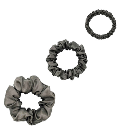 Silk Scrunchies Trio - Emerald - Mini, Small, Medium