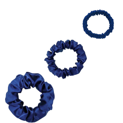 Silk Scrunchies Set - Sky Blue - Mini, Small, Medium