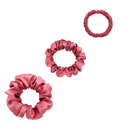 Silk Scrunchies Trio - Sky Blue - Mini, Small, Medium