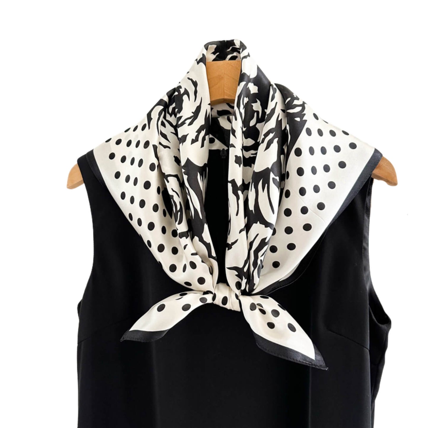 Midnight Petals Pure Mulberry Silk Square Scarf Bandana