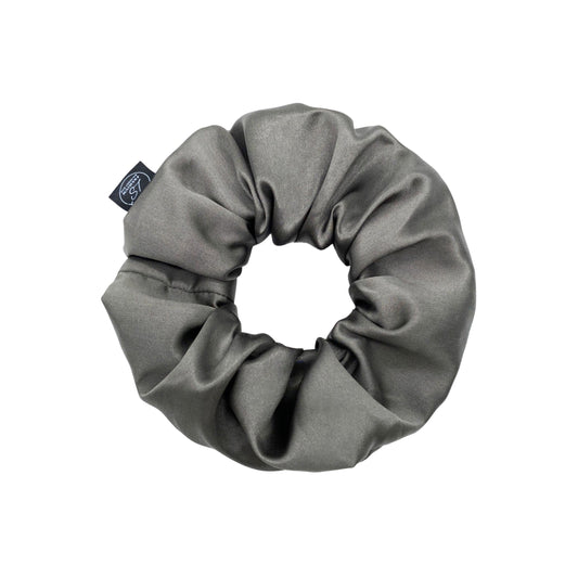 Premium Mulberry Silk Scrunchie - Grey/Pewter - Extra Large - Lovesilk.co.nz