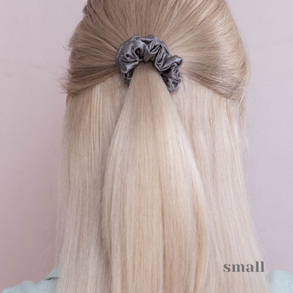 3 Pack Premium Mulberry Silk Scrunchies - Grey - Small - Lovesilk.co.nz