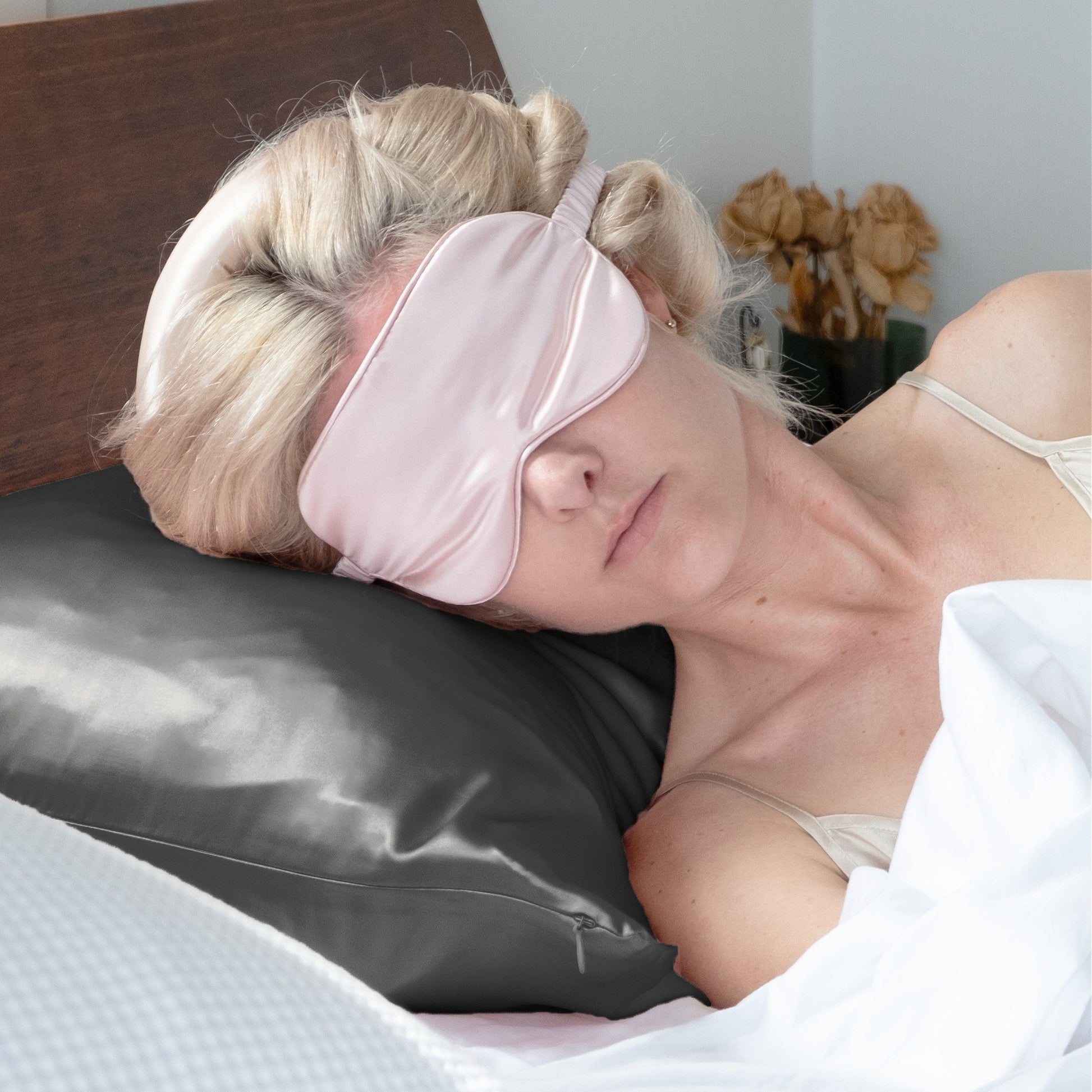 Grey Silk Pillowcase - USA Standard Size - Zip Closure - Lovesilk.co.nz