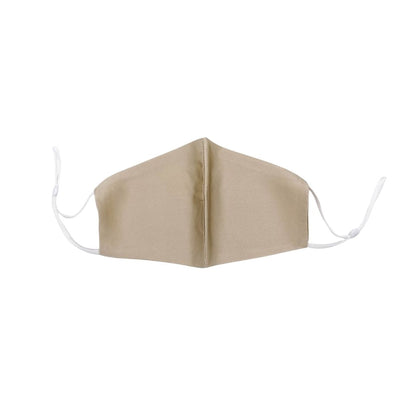 Reusable Silk 3D Face Covering Mask- Double Layer - Adjustable Ear Loops - Champagne - Standard Size - Lovesilk.co.nz