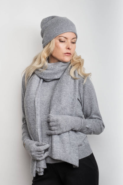 Versatile Pure Cashmere Wrap & Scarf - Grey