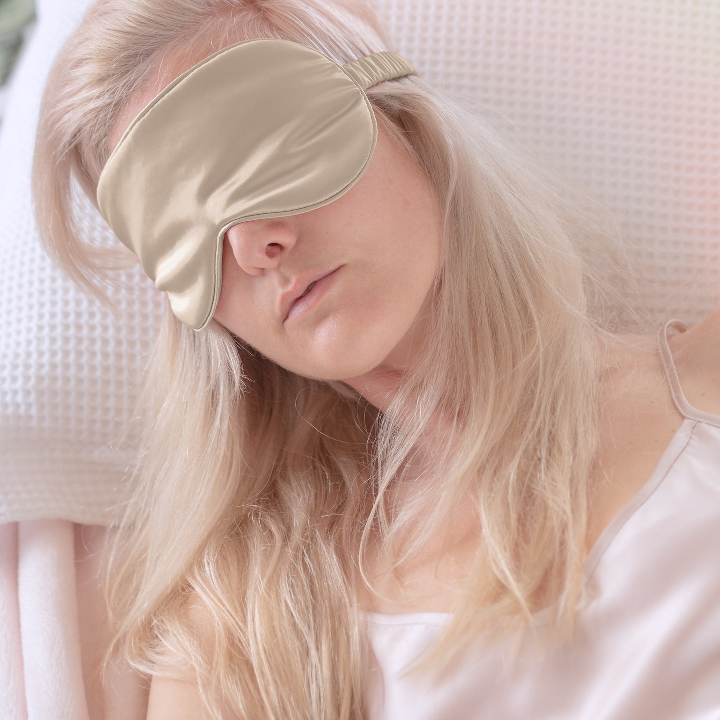 Silk Sleep Eye Mask - Champagne Gold - Lovesilk.co.nz