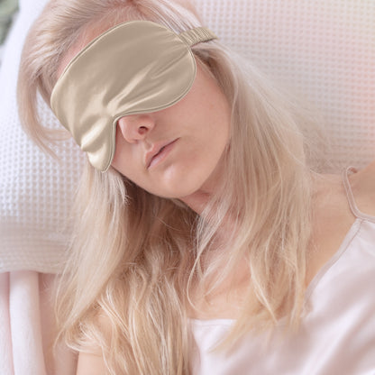 Silk Sleep Eye Mask - Champagne Gold - Lovesilk.co.nz