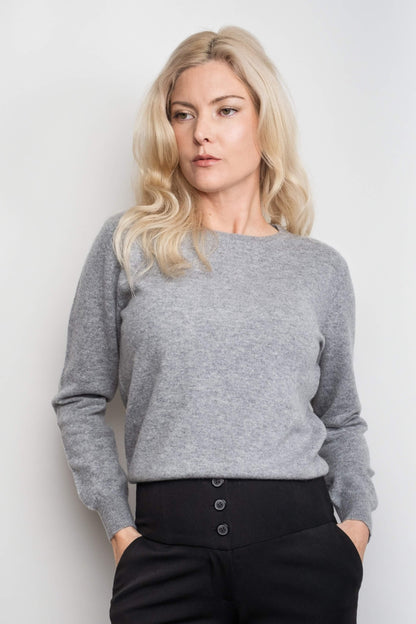 Classic Ribbed Cashmere Crewneck Sweater