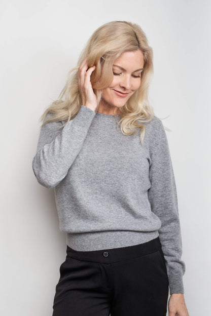 Classic Ribbed Cashmere Crewneck Sweater