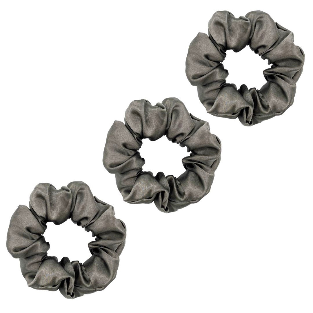 3 Pack Premium Mulberry Silk Scrunchies - Champagne Gold - Medium - Lovesilk.co.nz