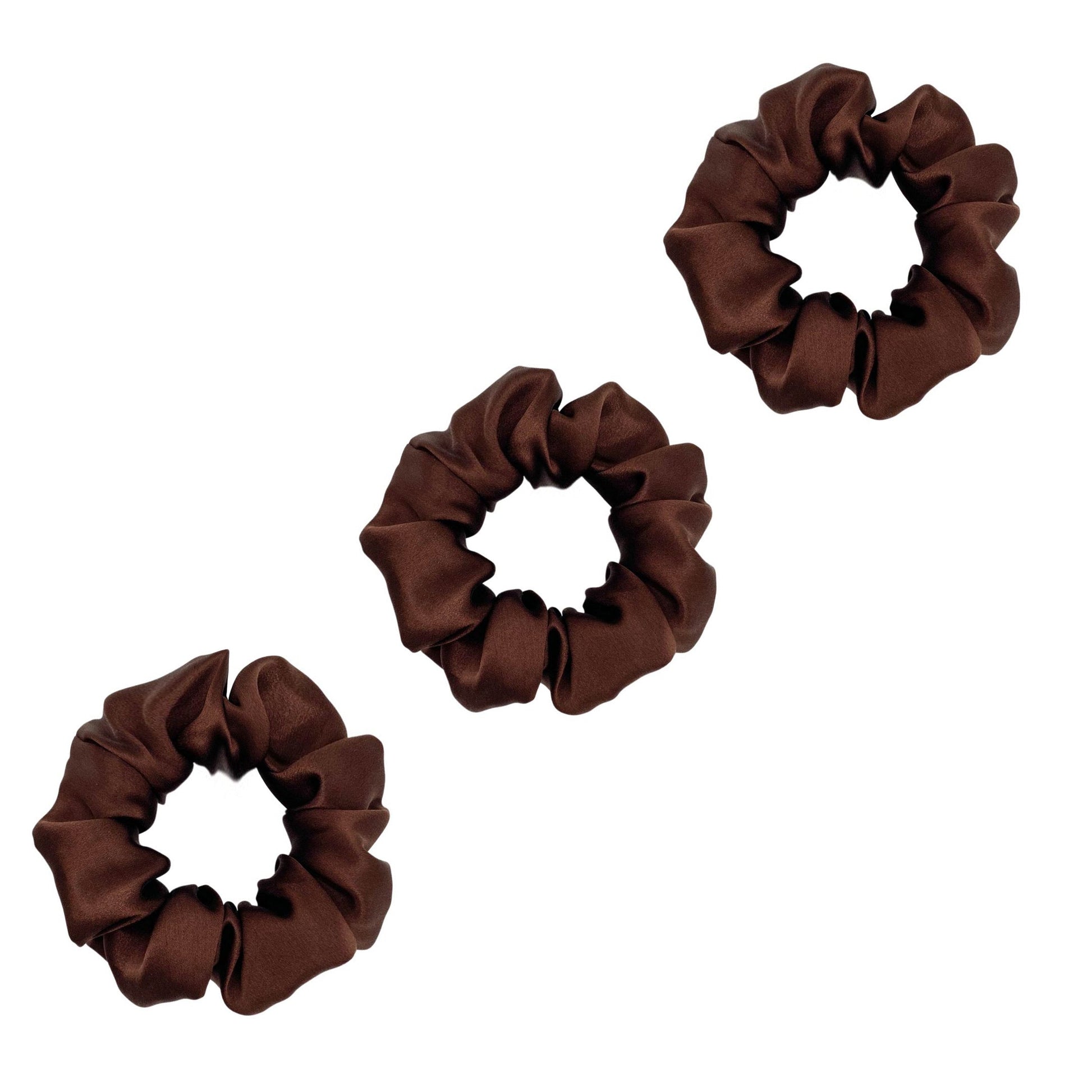 3 Pack Premium Mulberry Silk Scrunchies - Champagne Gold - Medium - Lovesilk.co.nz