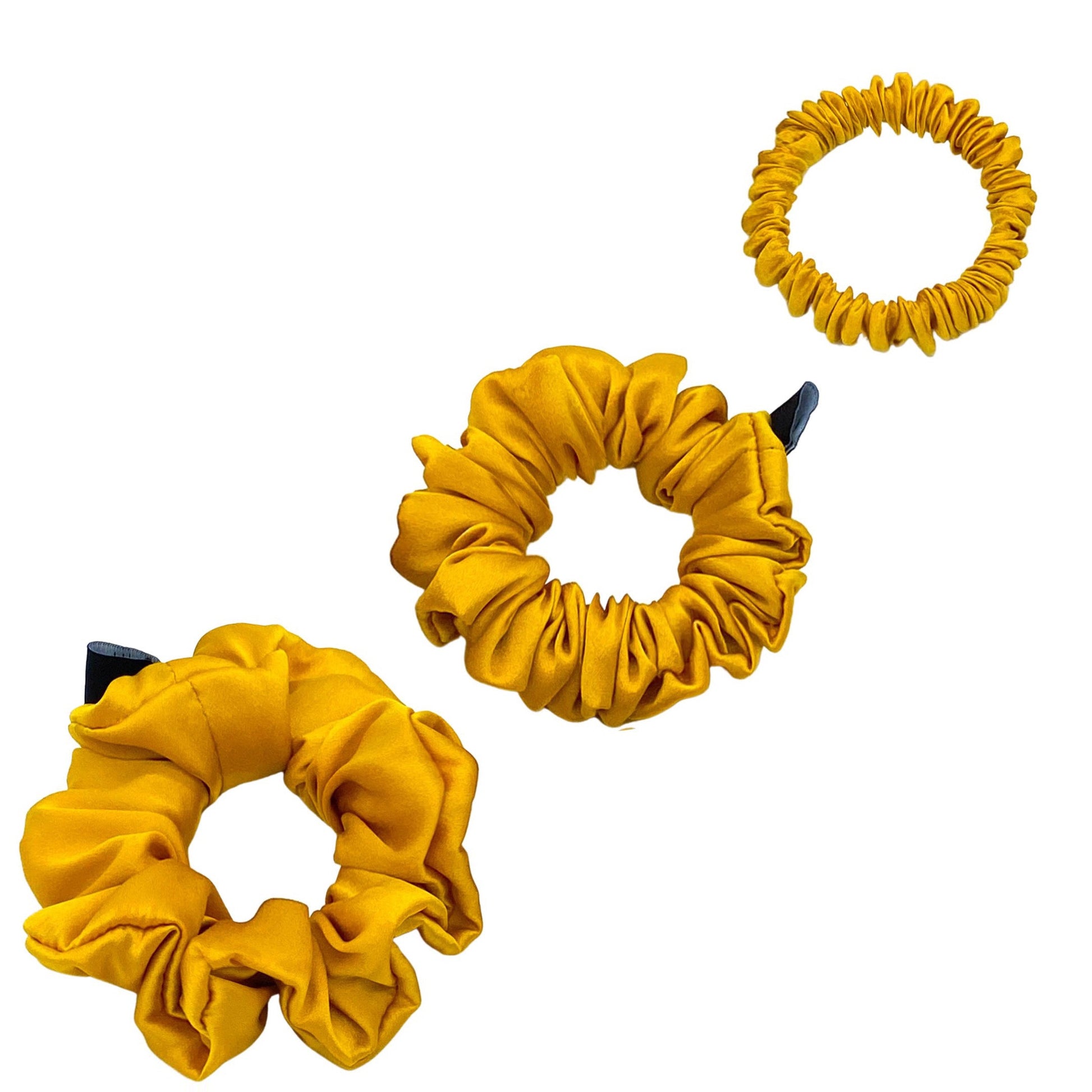 Silk Scrunchies Set - White - Mini, Small, Medium - Lovesilk.co.nz