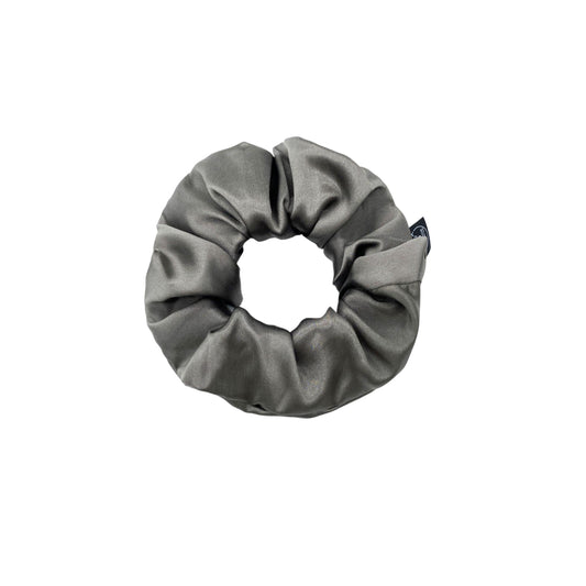 Premium Mulberry Silk Scrunchie - Grey/Pewter - Large - Lovesilk.co.nz