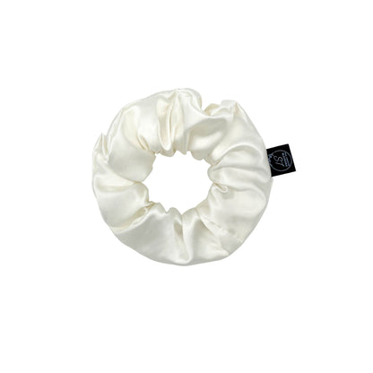 Premium Mulberry Silk Scrunchie - Black - Large - Lovesilk.co.nz