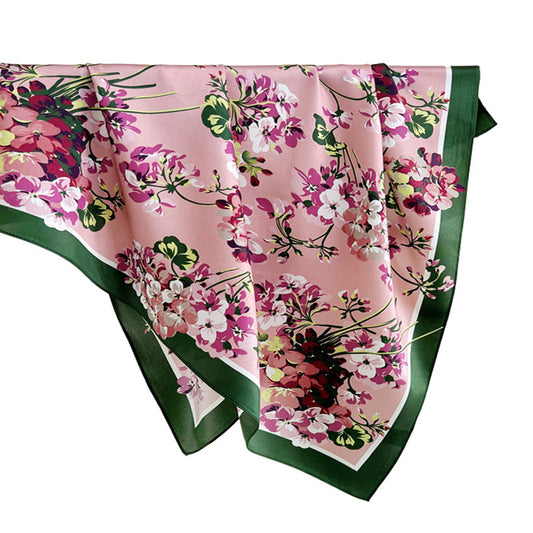 Sakura Reverie Pure Mulberry Silk Square Scarf Bandana