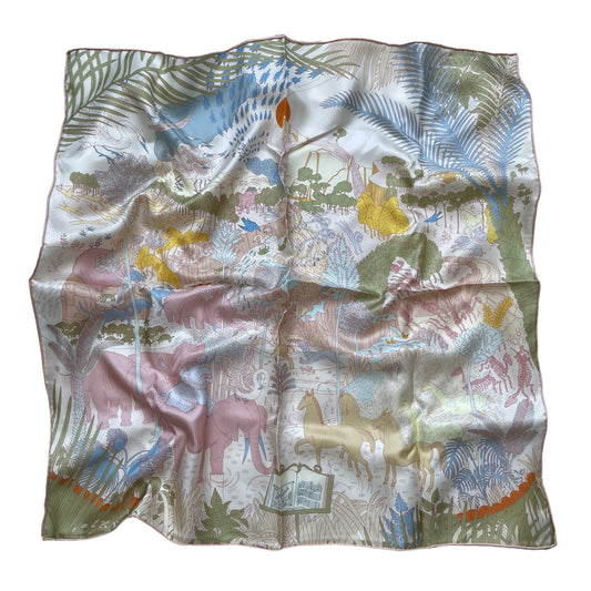 Pink Fantasy Pure Mulberry Silk Scarf Bandana