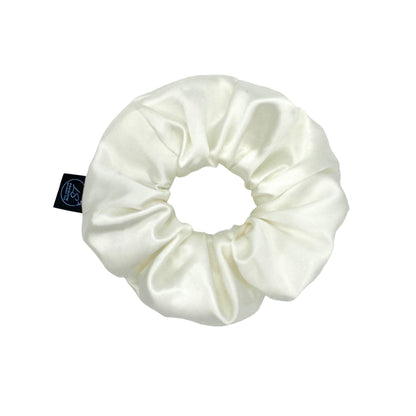 Premium Mulberry Silk Scrunchie - White - Extra Large - Lovesilk.co.nz