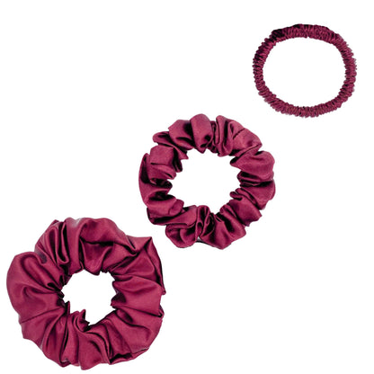 Silk Scrunchies Trio - Sky Blue - Mini, Small, Medium