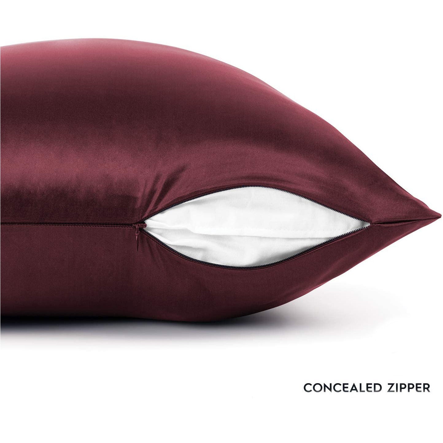 Silk Pillowcase - Burgundy - Standard - LOVESILK NZ