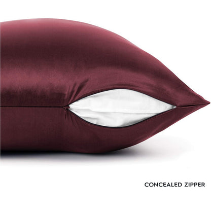 Silk Pillowcase - Burgundy - Standard - LOVESILK NZ